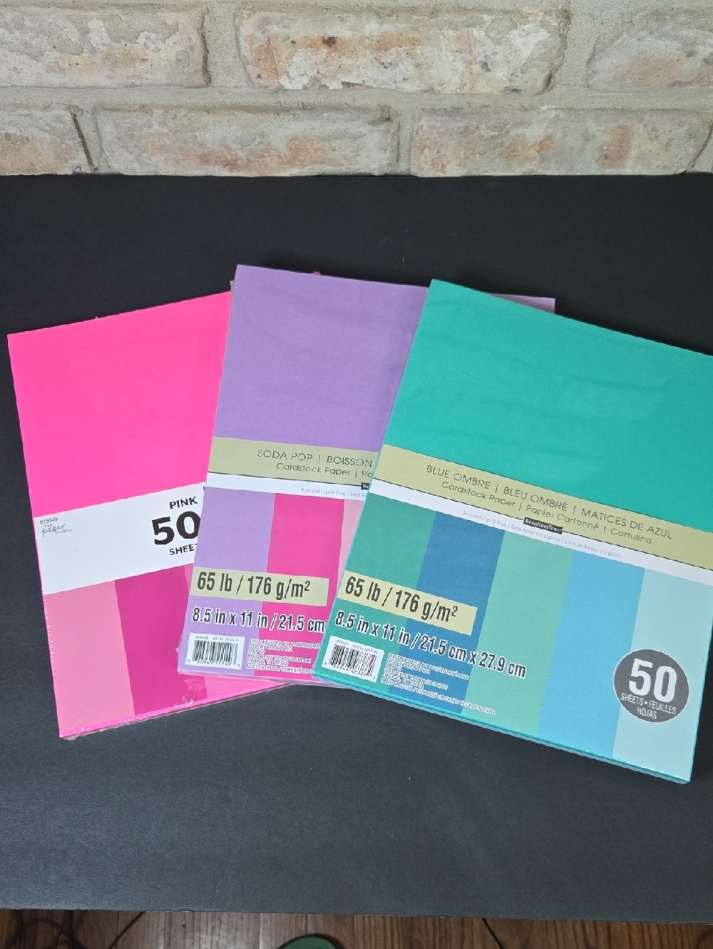 Colored Cardstock Paper Packs Pink, Lavender, Teal 50 Sheets Each